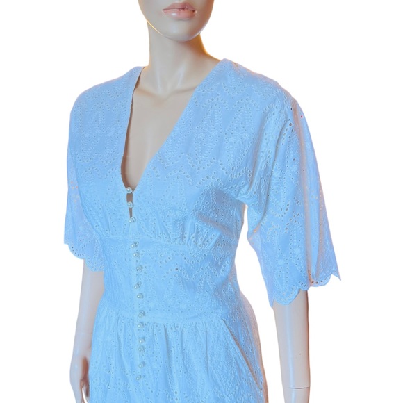 NOTES du Nord Omia Cotton Eyelet Romper Size 34 back zip closure All over eyelet - Picture 3 of 14